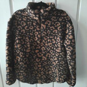 Koolaburra by Ugg Animal Print Zip Fleece NWOT Sz S